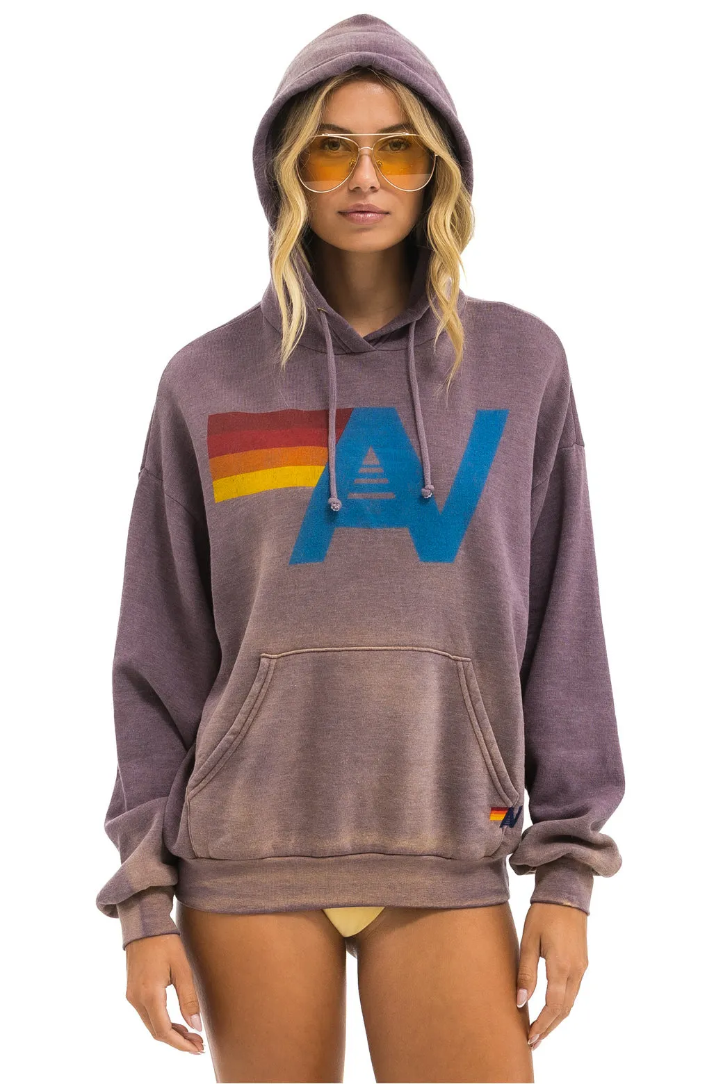 VINTAGE LOGO RELAXED PULLOVER HOODIE - FADED MOCHA sold by Aviator Nation