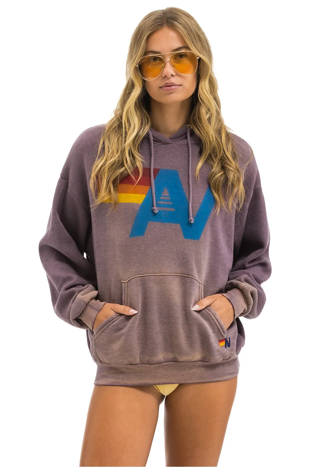 VINTAGE LOGO RELAXED PULLOVER HOODIE - FADED MOCHA sold by Aviator Nation product image thumbnail 5