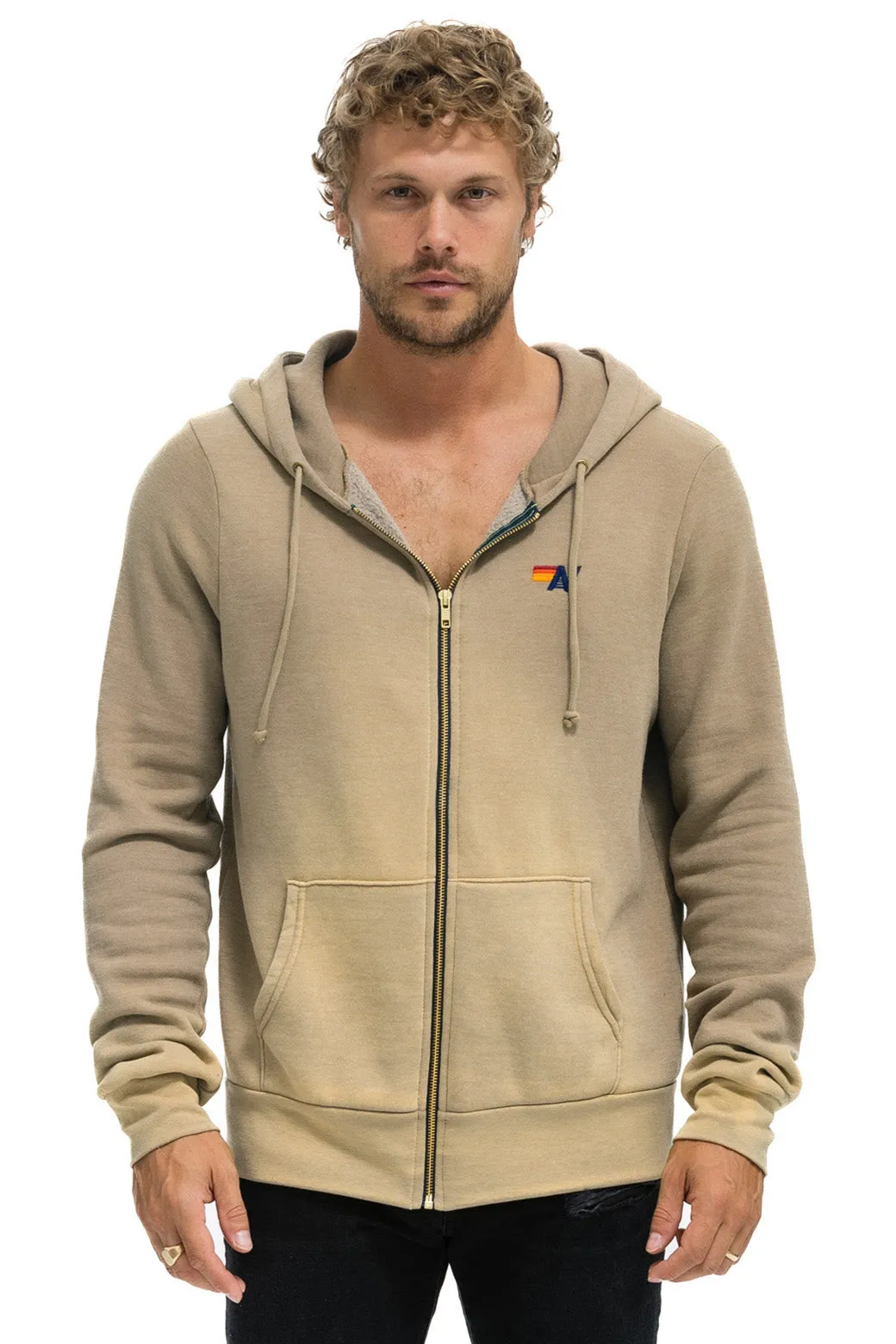 ESSENTIAL ZIP HOODIE - FADED TAN sold by Aviator Nation product image thumbnail 4