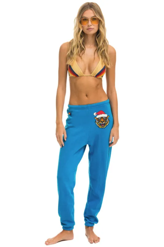 MEMBER EXCLUSIVE SANTA TIGER SWEATPANTS - COBALT sold by Aviator Nation