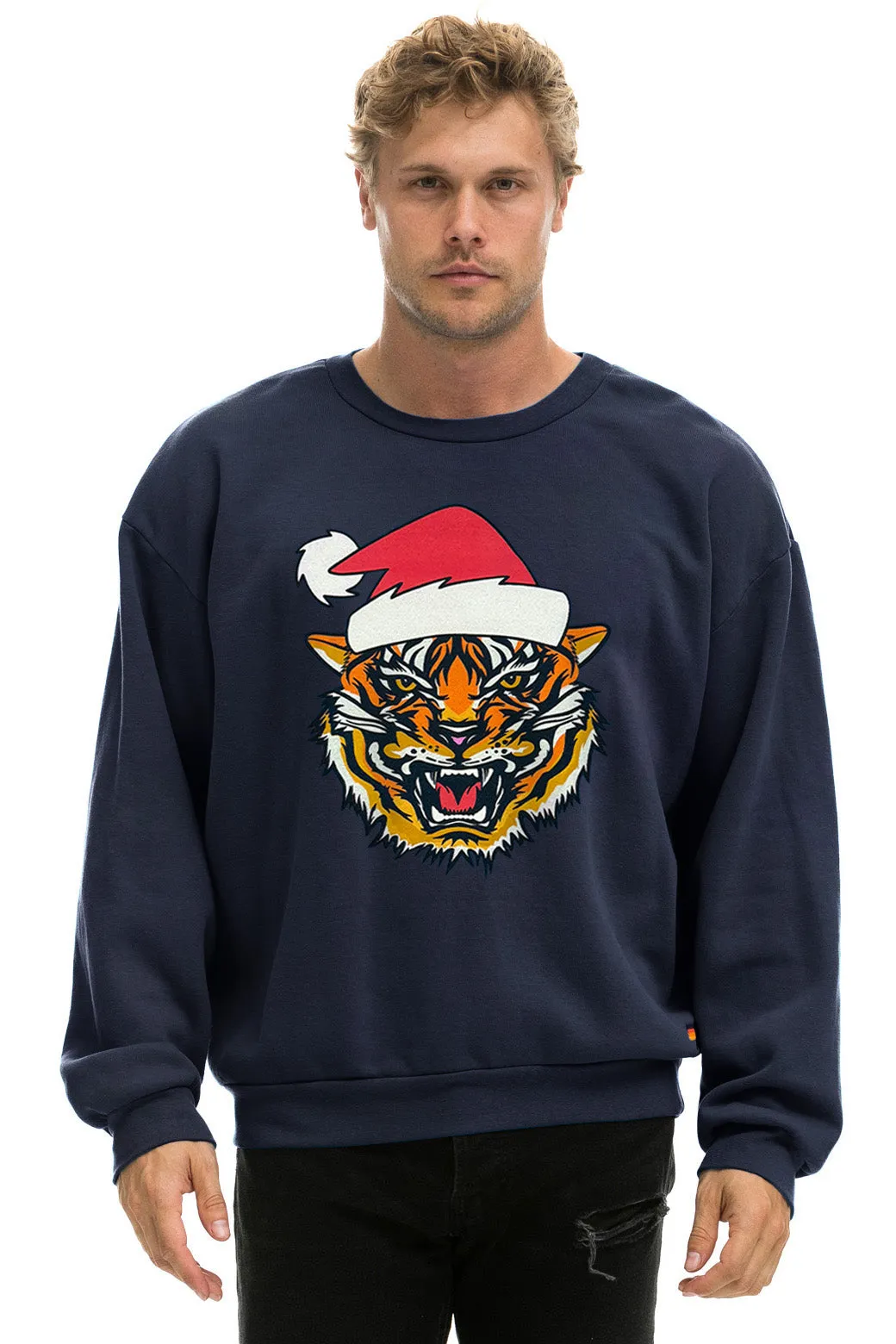 RELAXED SANTA TIGER SWEATSHIRT - NAVY sold by Aviator Nation product image thumbnail 2