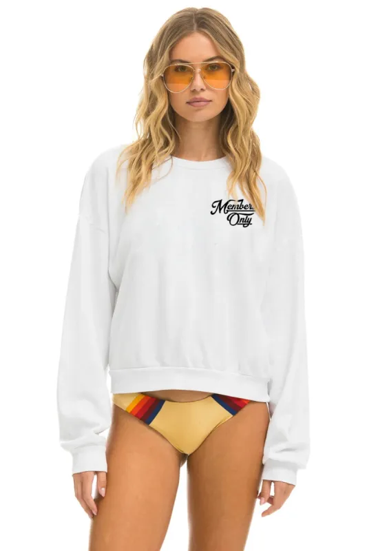 MEMBER EXCLUSIVE RELAXED SWEATSHIRT - WHITE sold by Aviator Nation