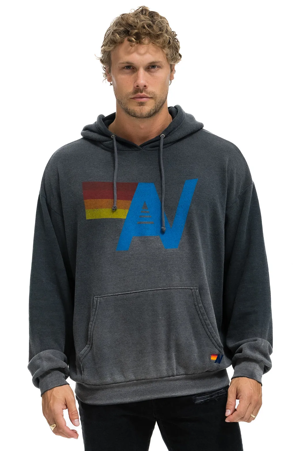 VINTAGE LOGO RELAXED PULLOVER HOODIE - FADED SMOKE sold by Aviator Nation product image thumbnail 2