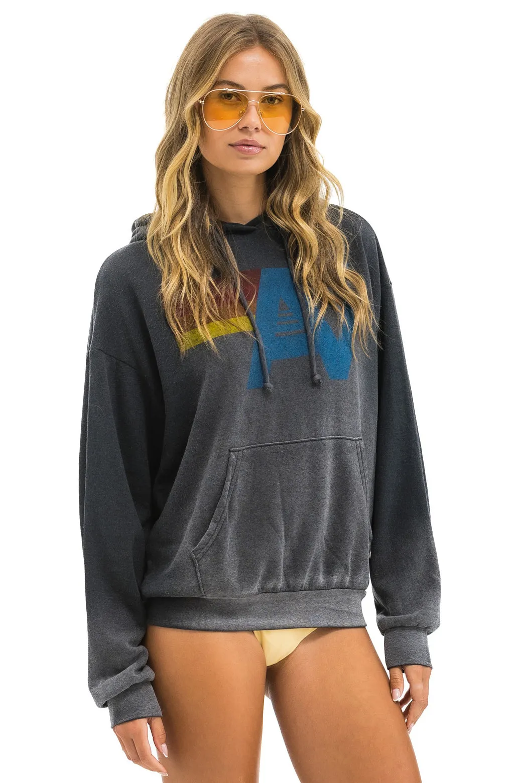 VINTAGE LOGO RELAXED PULLOVER HOODIE - FADED SMOKE sold by Aviator Nation product image thumbnail 3