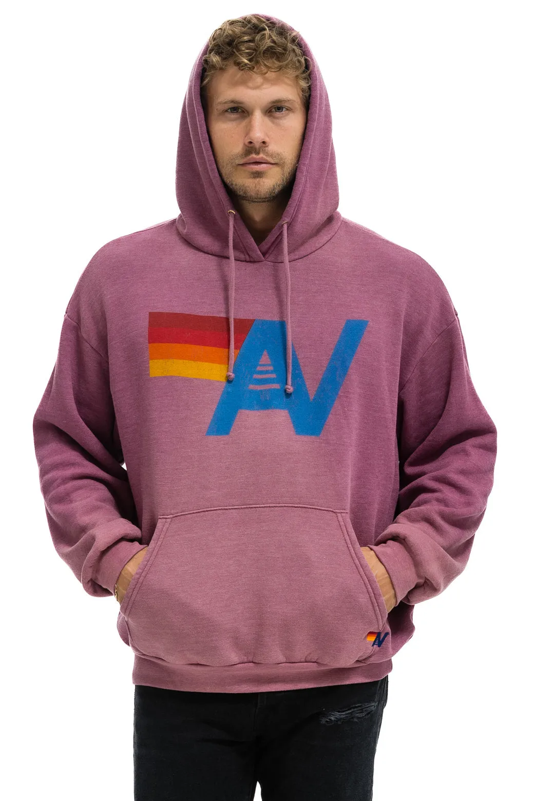 VINTAGE LOGO RELAXED PULLOVER HOODIE - FADED BERRY sold by Aviator Nation product image thumbnail 2
