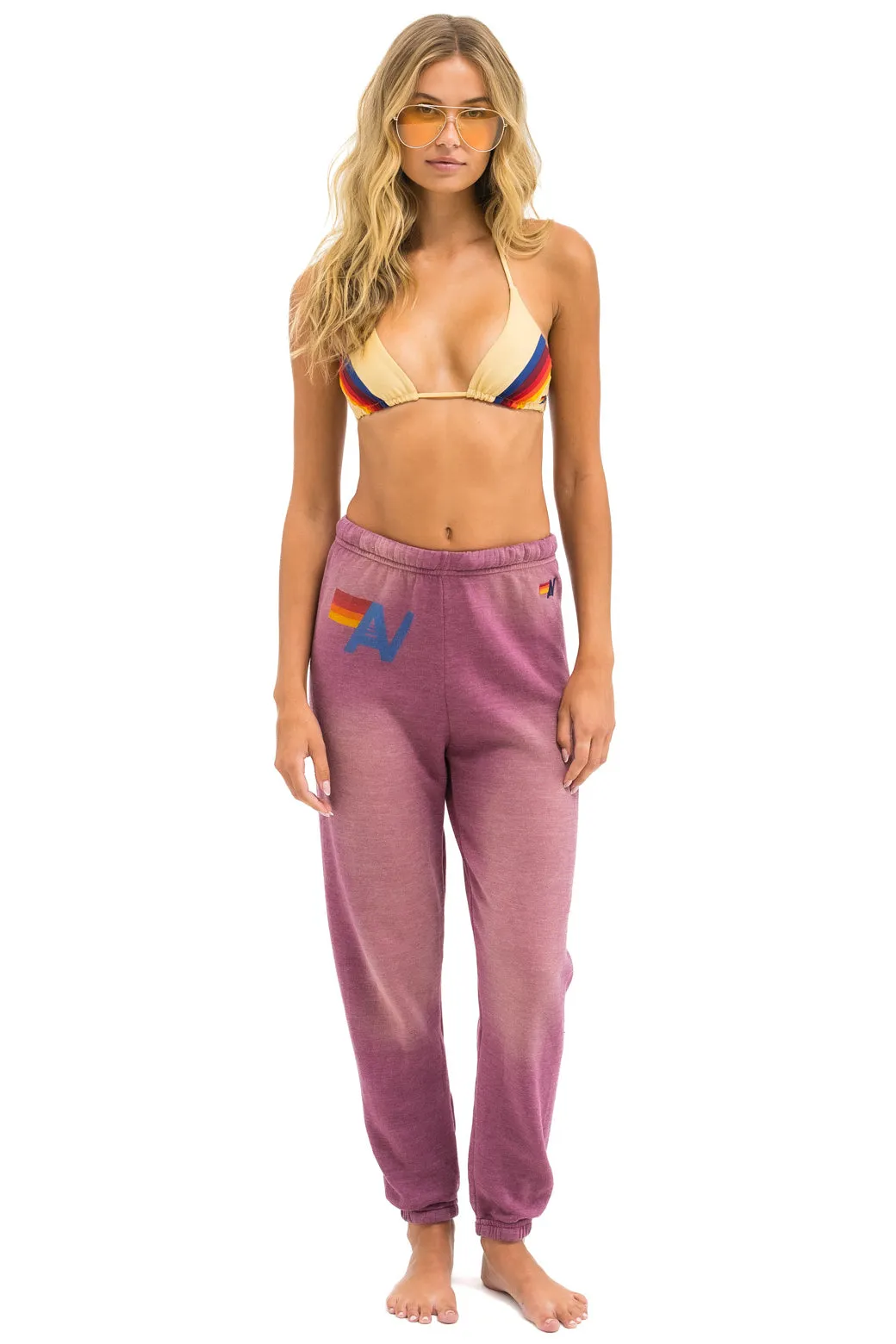 VINTAGE LOGO SWEATPANTS - FADED BERRY sold by Aviator Nation