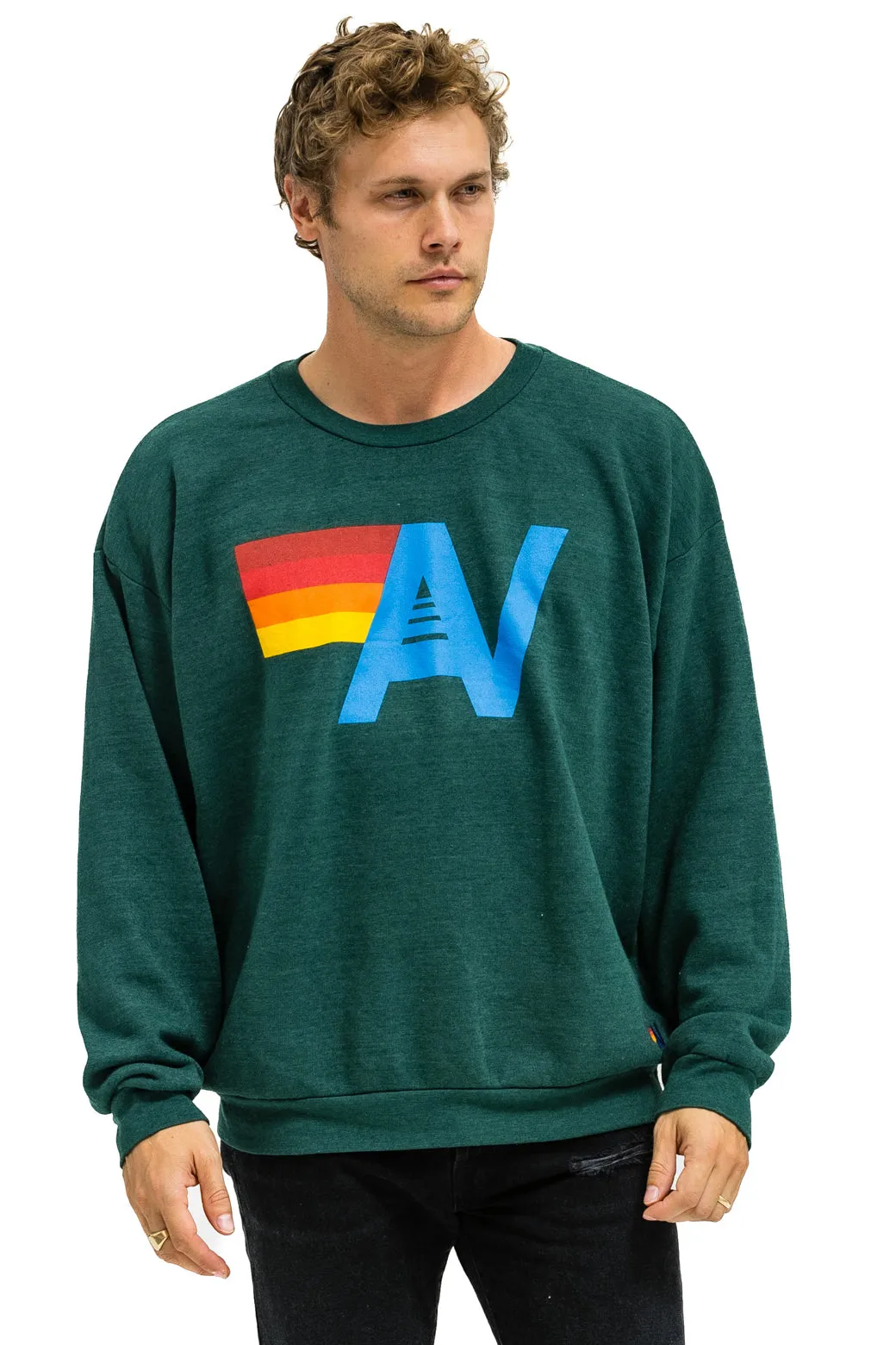 LOGO RELAXED CREW SWEATSHIRT - FOREST sold by Aviator Nation product image thumbnail 4