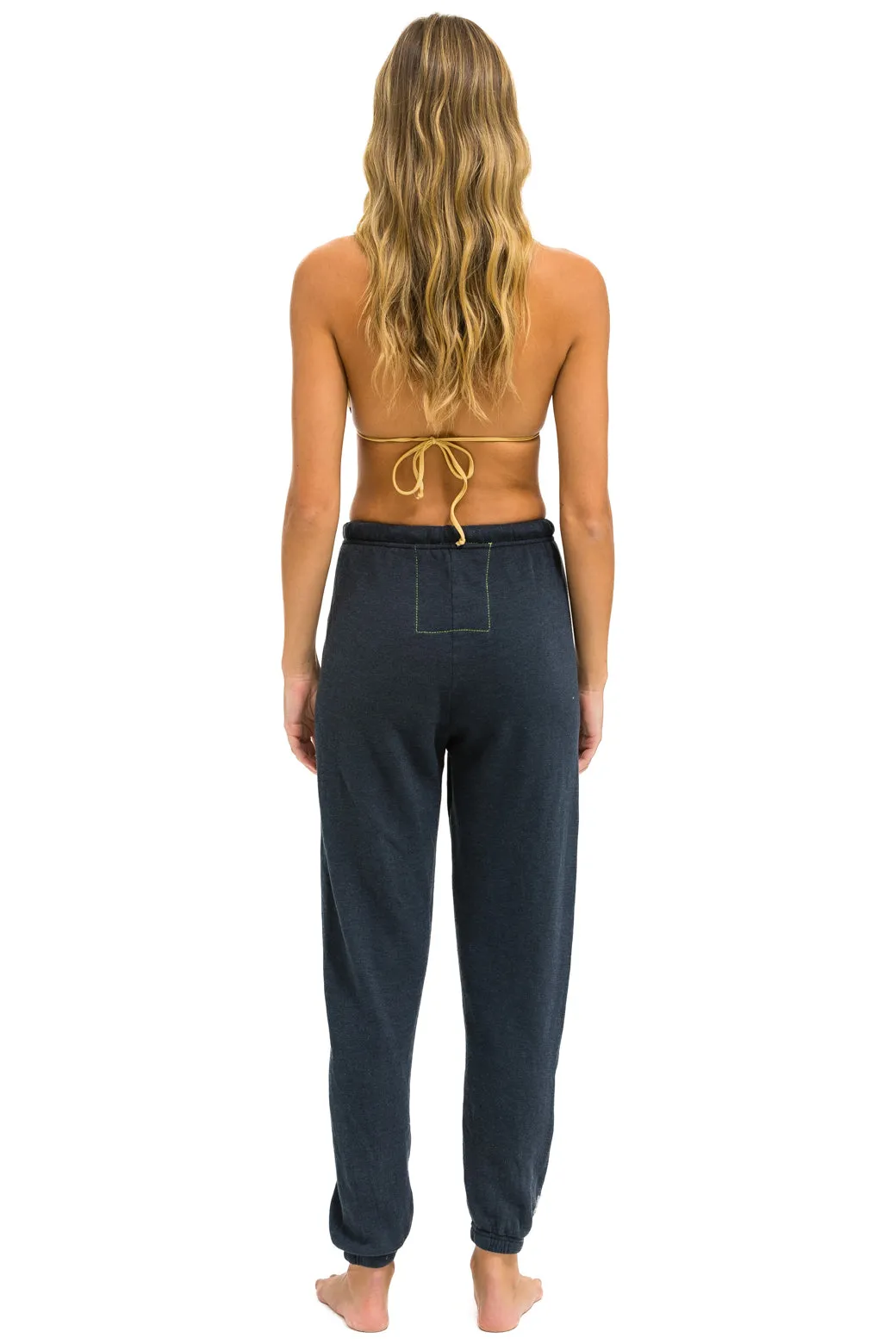 GLITTER HEART SWEATPANTS - CHARCOAL // NEON PINK sold by Aviator Nation product image thumbnail 4