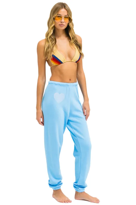 GLITTER HEART SWEATPANTS - SKY // BLUE sold by Aviator Nation