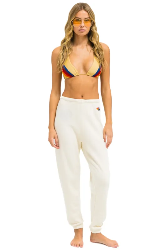 GLITTER HEART SWEATPANTS - VINTAGE WHITE // SILVER sold by Aviator Nation