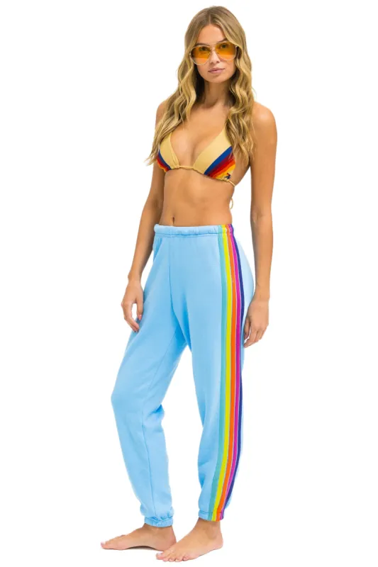 5 STRIPE SWEATPANTS - SKY // RAINBOW sold by Aviator Nation