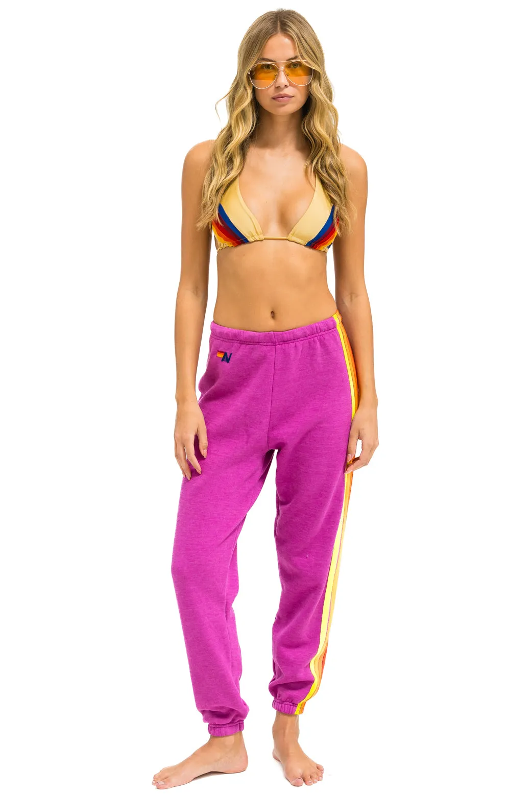 5 STRIPE SWEATPANTS - MAGENTA // ORANGE // YELLOW sold by Aviator Nation product image thumbnail 2