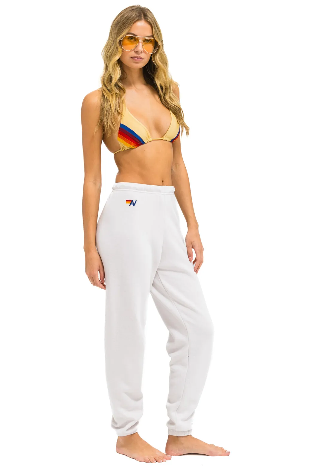 5 STRIPE SWEATPANTS - DOVE // WHITE // GREY sold by Aviator Nation product image thumbnail 3