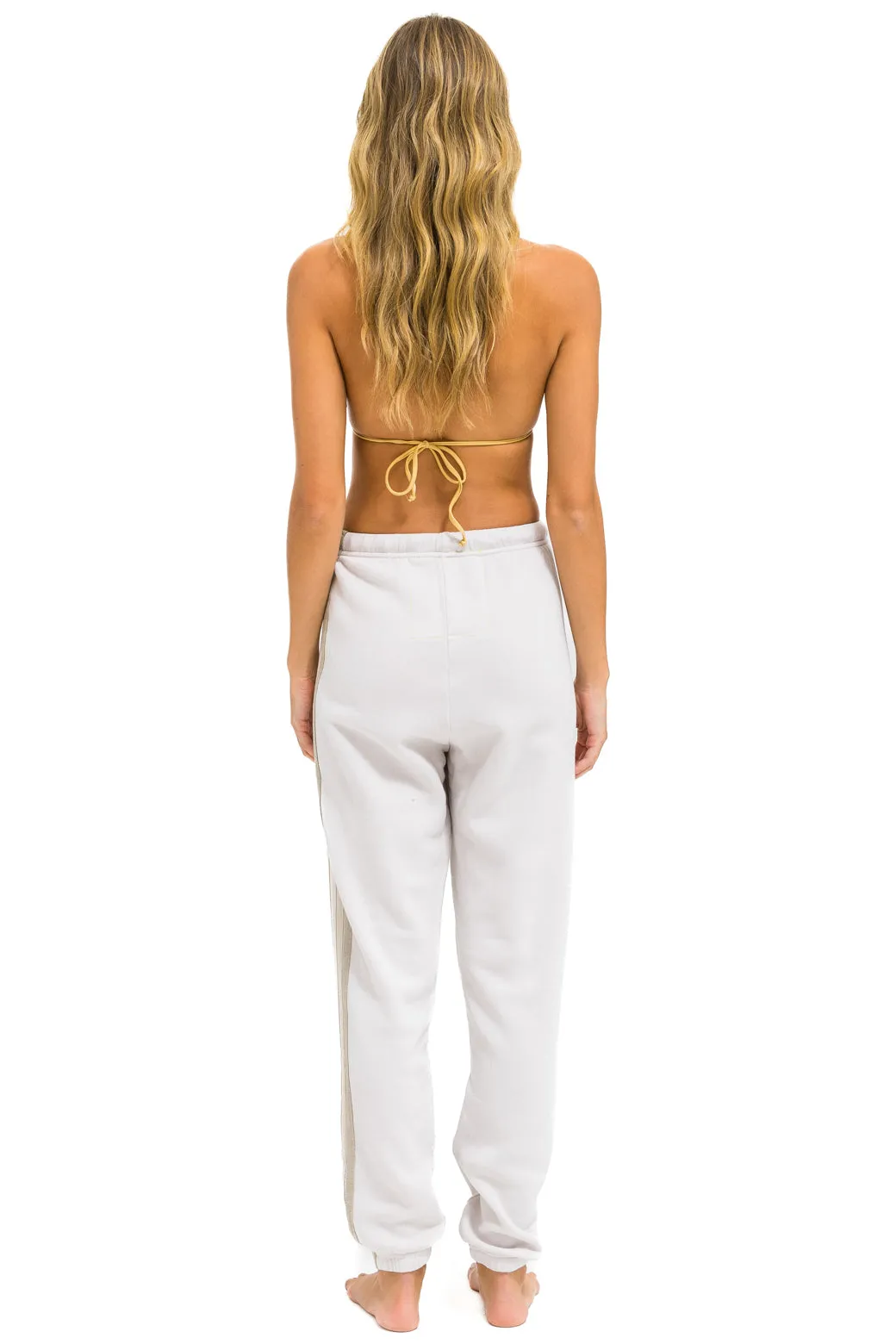 5 STRIPE SWEATPANTS - DOVE // WHITE // GREY sold by Aviator Nation product image thumbnail 4