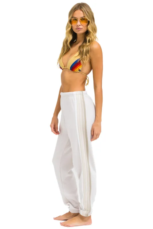 5 STRIPE SWEATPANTS - DOVE // WHITE // GREY sold by Aviator Nation