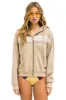 5 STRIPE RELAXED ZIP HOODIE - SAND // WHITE // GREY sold by Aviator Nation