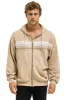 5 STRIPE RELAXED ZIP HOODIE - SAND // WHITE // GREY sold by Aviator Nation