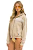 5 STRIPE RELAXED ZIP HOODIE - SAND // WHITE // GREY sold by Aviator Nation