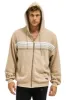 5 STRIPE RELAXED ZIP HOODIE - SAND // WHITE // GREY sold by Aviator Nation