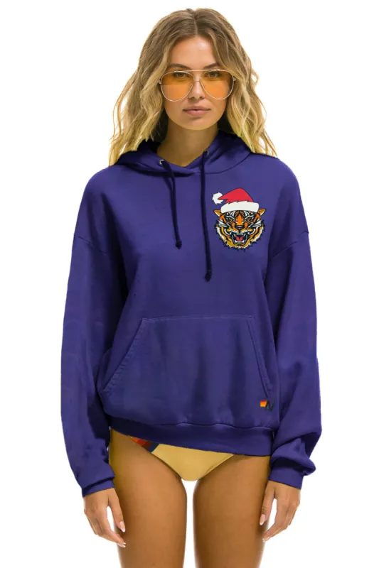 MEMBER EXCLUSIVE SANTA TIGER RELAXED PULLOVER HOODIE - PURPLE sold by Aviator Nation
