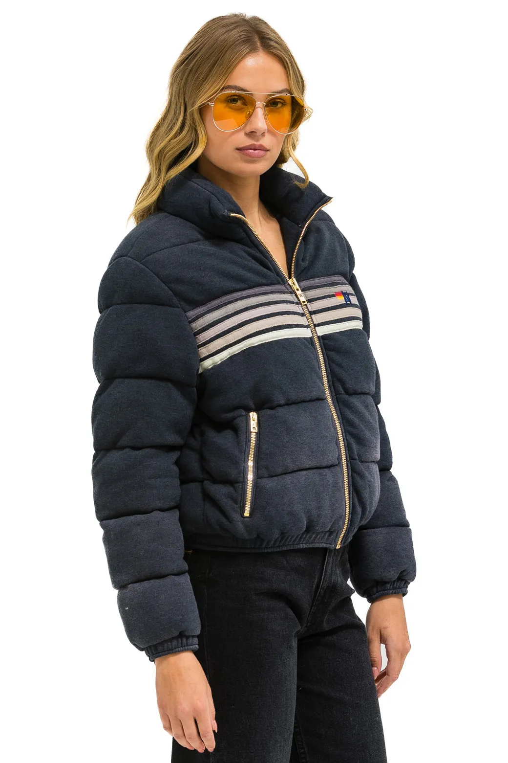 5 STRIPE FADED APRES JACKET - FADED SMOKE sold by Aviator Nation product image thumbnail 4