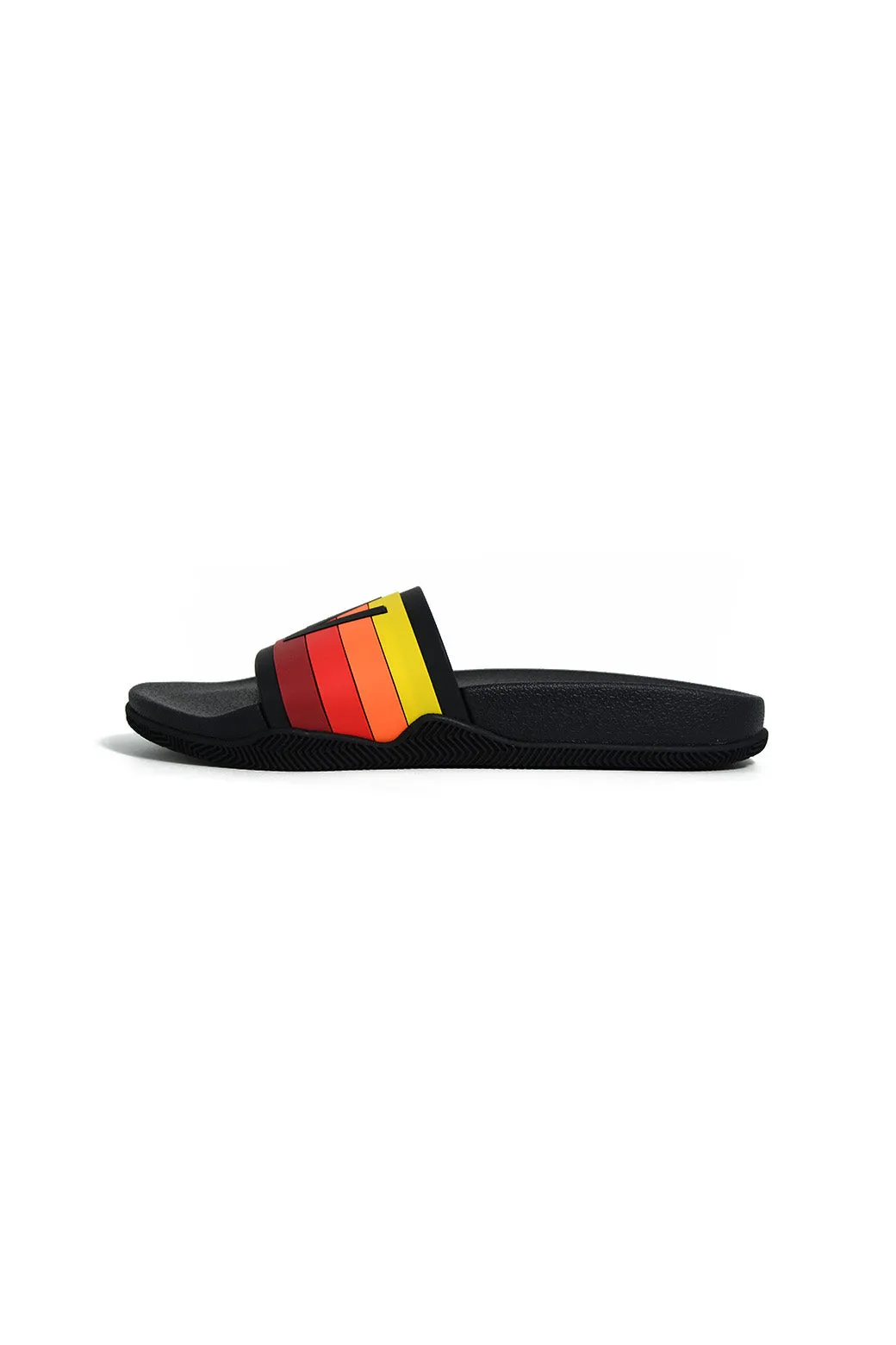 AVIATOR NATION LOGO RAINBOW 4 STRIPE SLIDES - BLACK sold by Aviator Nation product image thumbnail 3