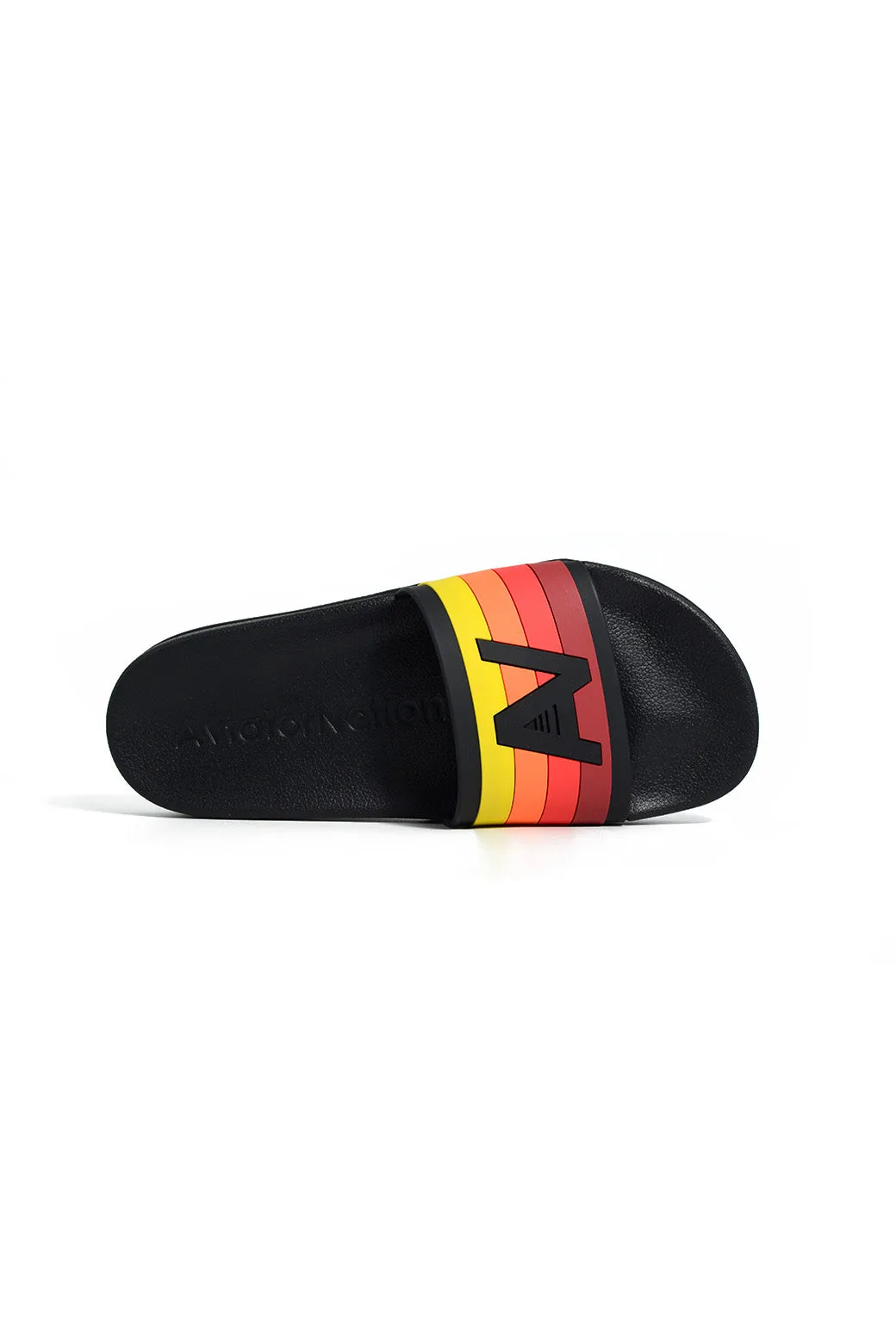 AVIATOR NATION LOGO RAINBOW 4 STRIPE SLIDES - BLACK sold by Aviator Nation product image thumbnail 2