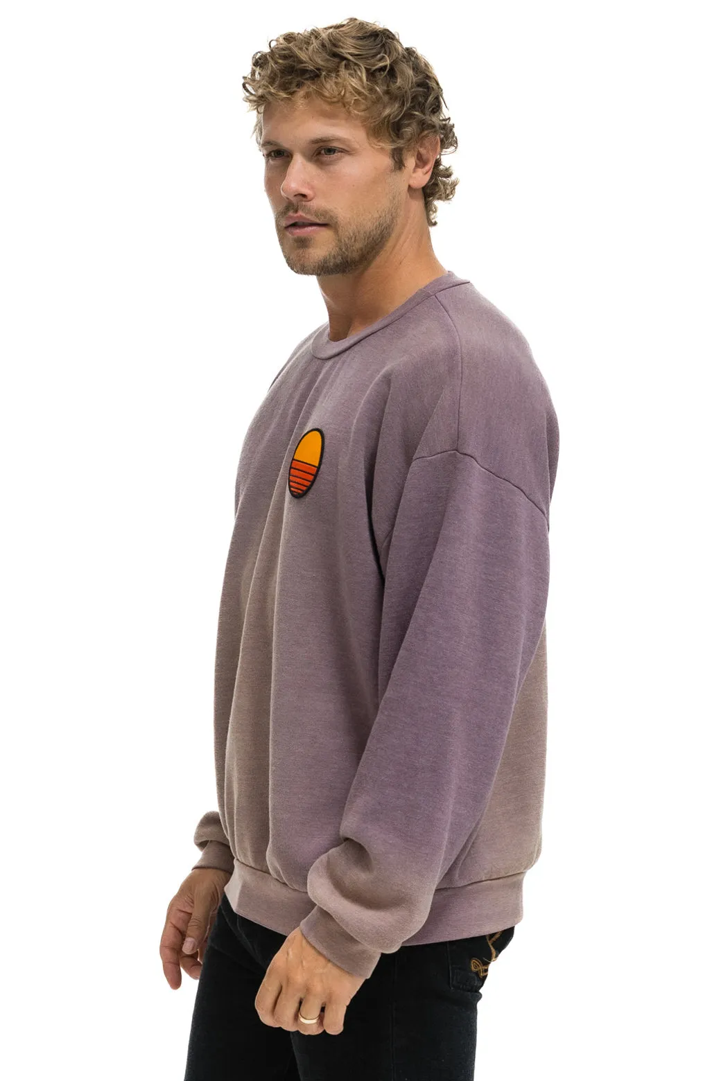 SUNSET PATCH RELAXED CREW SWEATSHIRT - FADED MOCHA sold by Aviator Nation product image thumbnail 4