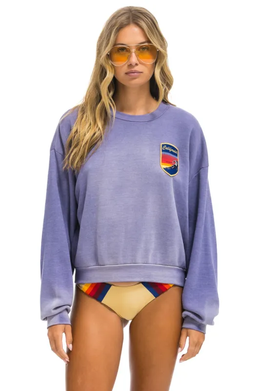 CALIFORNIA SKIER PATCH RELAXED CREW SWEATSHIRT - FADED GRAPE sold by Aviator Nation