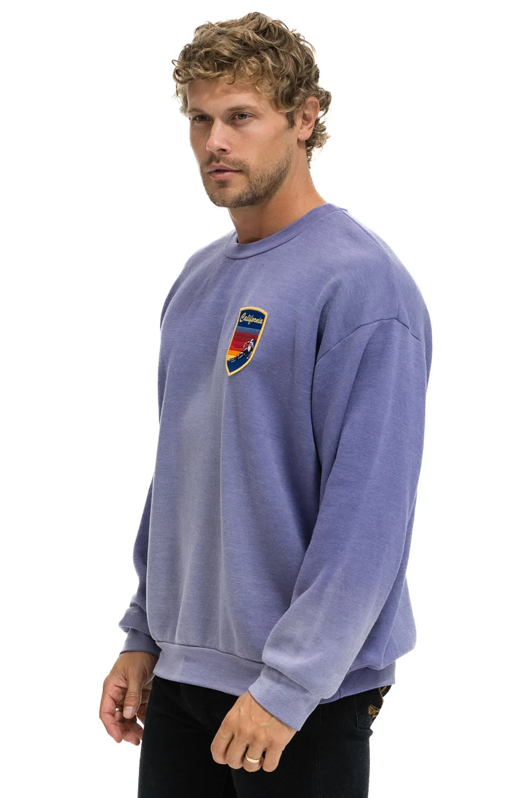 CALIFORNIA SKIER PATCH RELAXED CREW SWEATSHIRT - FADED GRAPE sold by Aviator Nation product image thumbnail 4
