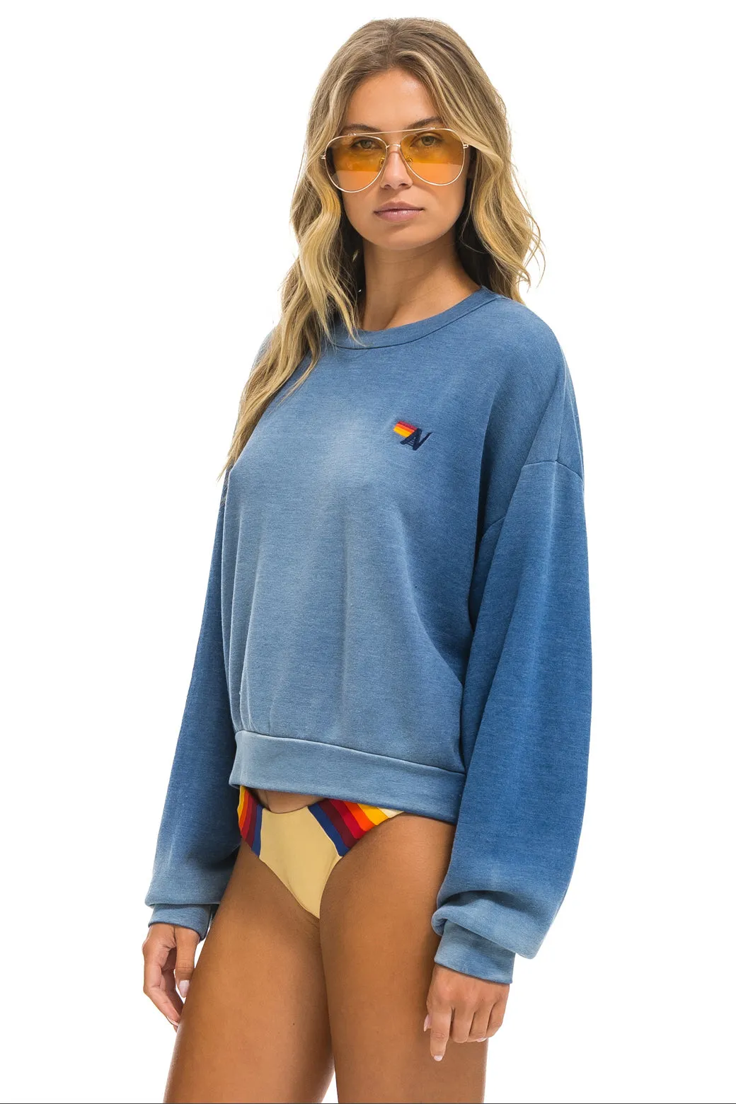 ESSENTIAL RELAXED CREW SWEATSHIRT - FADED WATER sold by Aviator Nation product image thumbnail 3