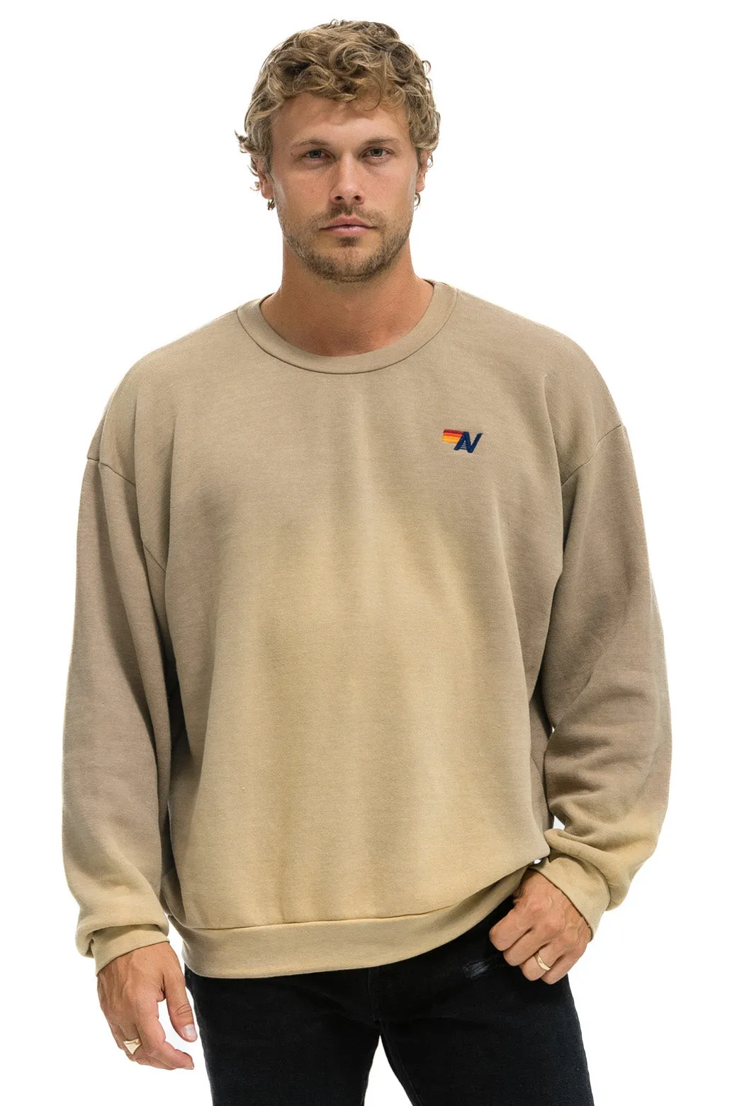 ESSENTIAL RELAXED CREW SWEATSHIRT - FADED TAN sold by Aviator Nation product image thumbnail 2