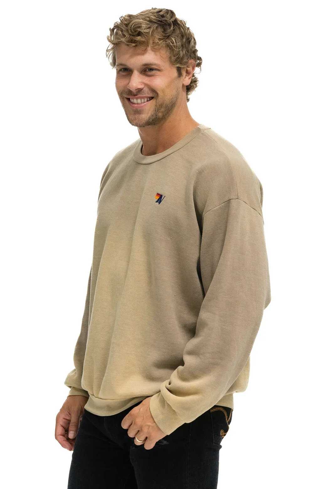 ESSENTIAL RELAXED CREW SWEATSHIRT - FADED TAN sold by Aviator Nation product image thumbnail 4