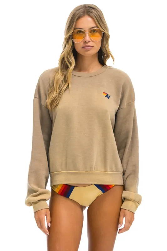 ESSENTIAL RELAXED CREW SWEATSHIRT - FADED TAN sold by Aviator Nation