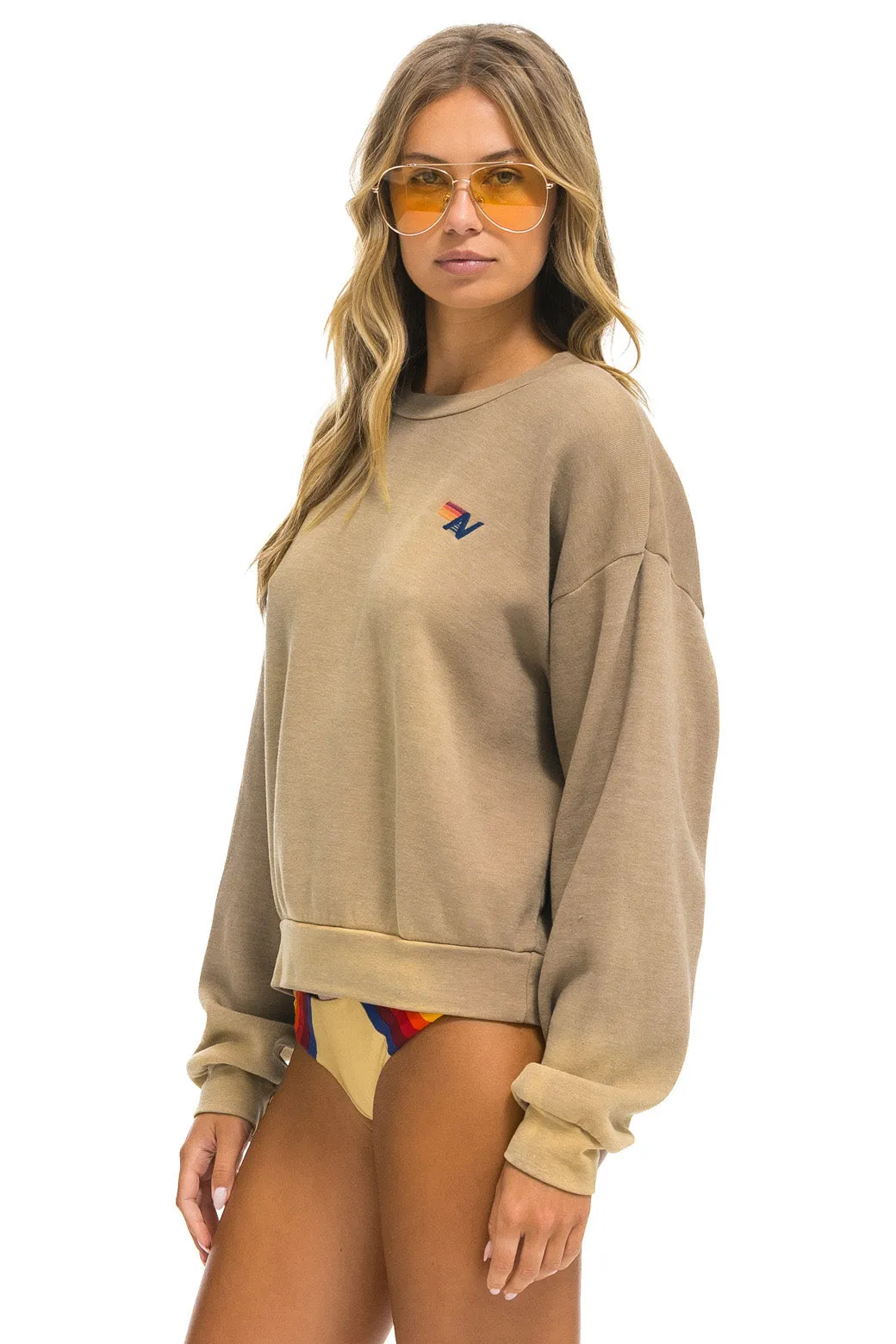 ESSENTIAL RELAXED CREW SWEATSHIRT - FADED TAN sold by Aviator Nation product image thumbnail 3