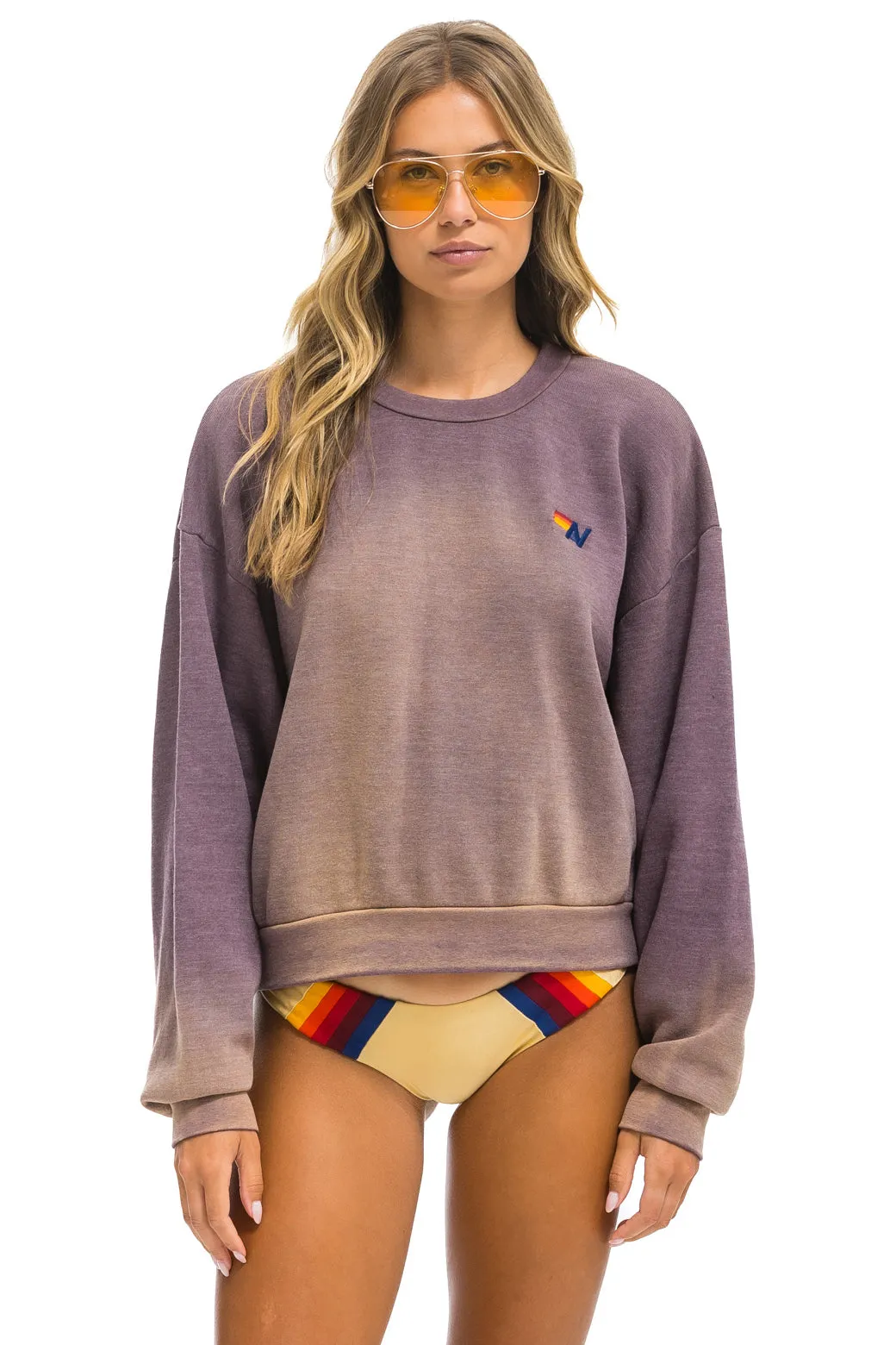 ESSENTIAL RELAXED CREW SWEATSHIRT - FADED MOCHA sold by Aviator Nation