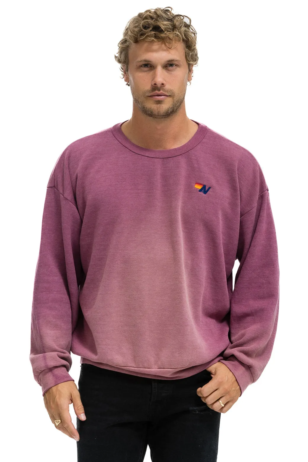 ESSENTIAL RELAXED CREW SWEATSHIRT - FADED BERRY sold by Aviator Nation product image thumbnail 2
