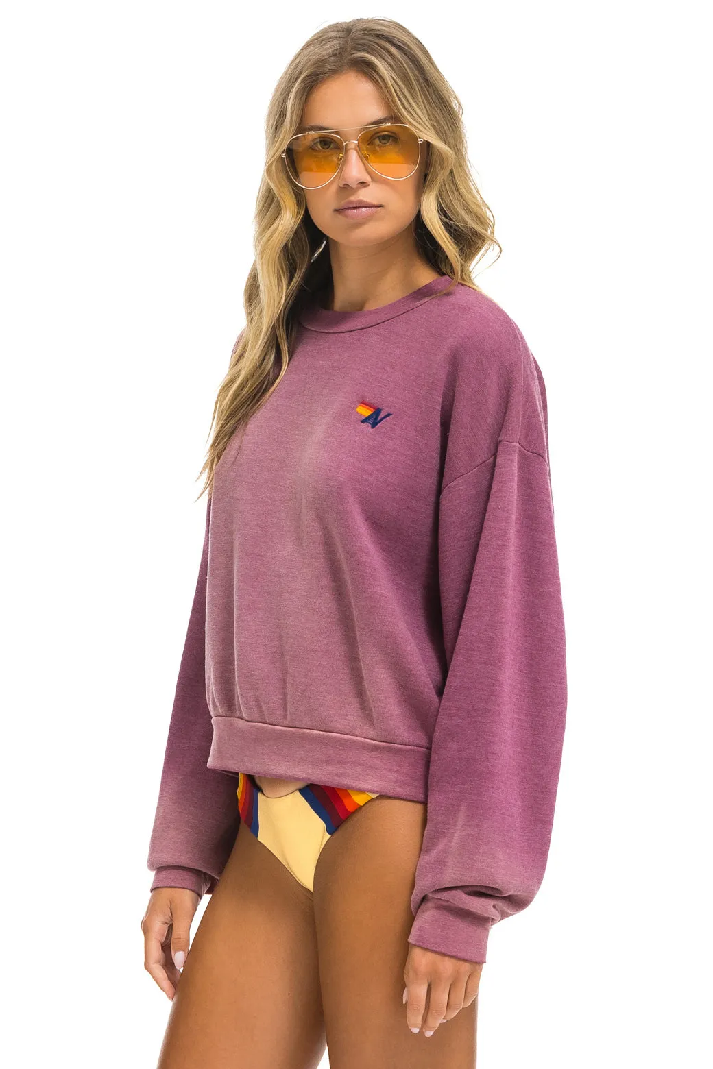 ESSENTIAL RELAXED CREW SWEATSHIRT - FADED BERRY sold by Aviator Nation product image thumbnail 5