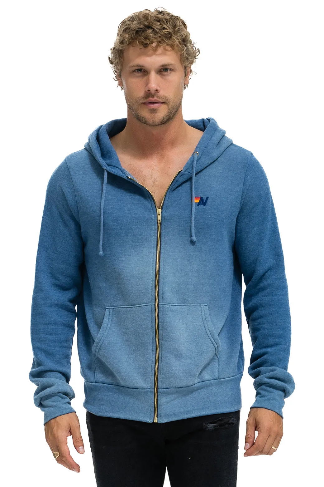 ESSENTIAL ZIP HOODIE - FADED WATER sold by Aviator Nation product image thumbnail 4