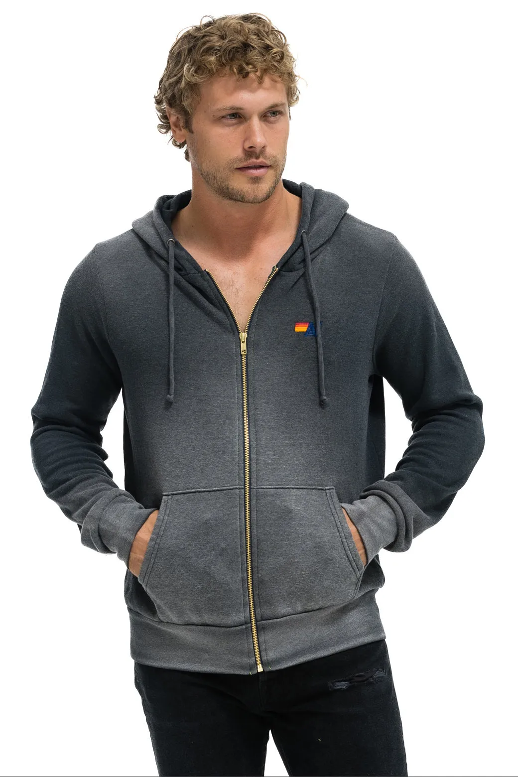 ESSENTIAL ZIP HOODIE - FADED SMOKE sold by Aviator Nation product image thumbnail 4