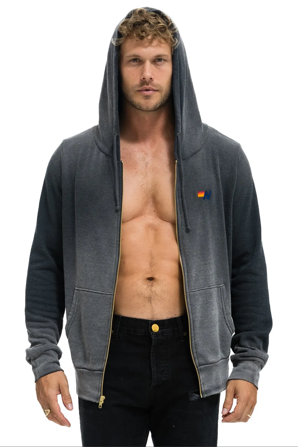 ESSENTIAL ZIP HOODIE - FADED SMOKE sold by Aviator Nation product image thumbnail 2
