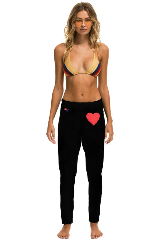 HEART STITCH JOGGER SWEATPANTS - BLACK sold by Aviator Nation