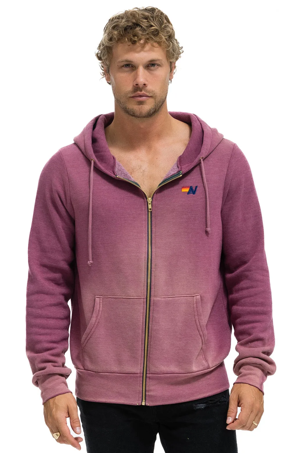 ESSENTIAL ZIP HOODIE - FADED BERRY sold by Aviator Nation product image thumbnail 4