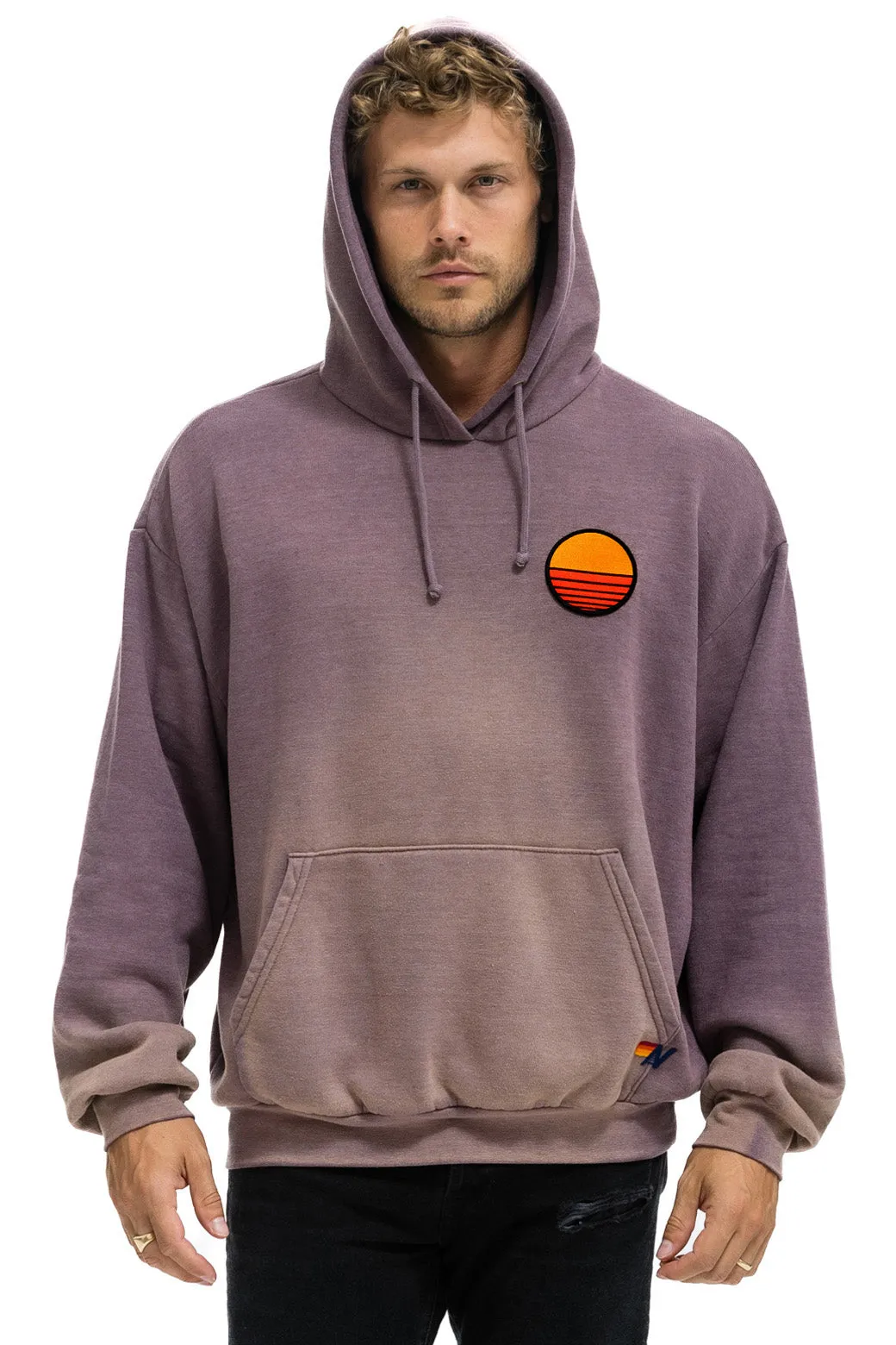 SUNSET PATCH PULLOVER RELAXED HOODIE - FADED MOCHA sold by Aviator Nation product image thumbnail 2