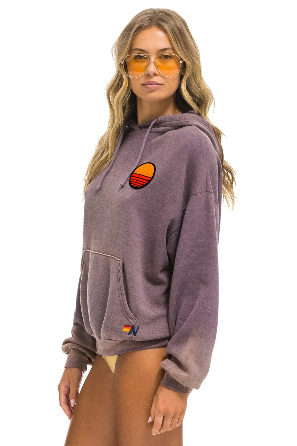 SUNSET PATCH PULLOVER RELAXED HOODIE - FADED MOCHA sold by Aviator Nation product image thumbnail 3