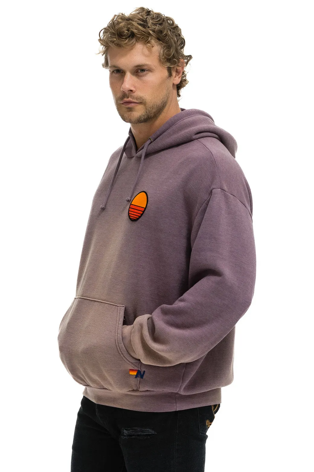 SUNSET PATCH PULLOVER RELAXED HOODIE - FADED MOCHA sold by Aviator Nation product image thumbnail 4