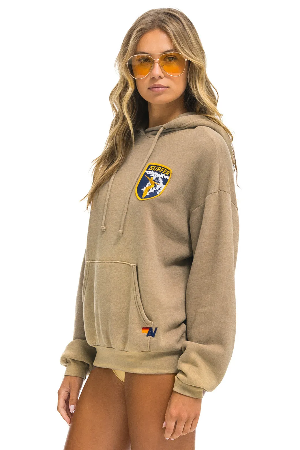 CALIFORNIA SURFER PATCH PULLOVER RELAXED HOODIE - FADED TAN sold by Aviator Nation product image thumbnail 3