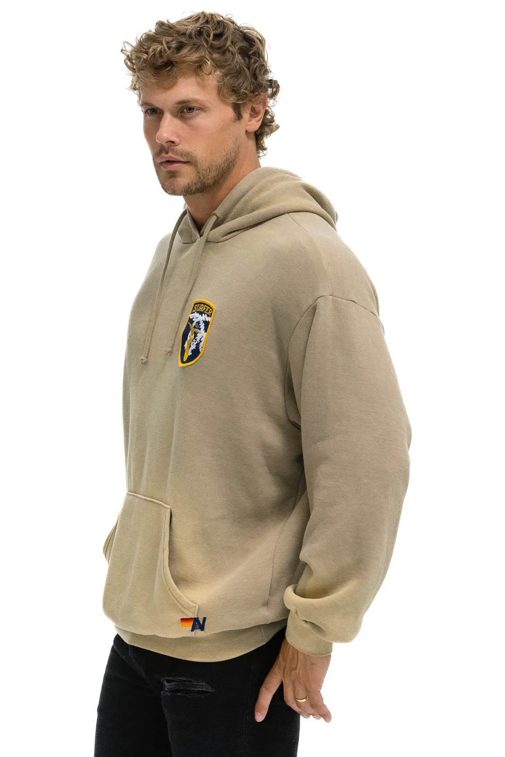 CALIFORNIA SURFER PATCH PULLOVER RELAXED HOODIE - FADED TAN sold by Aviator Nation product image thumbnail 4