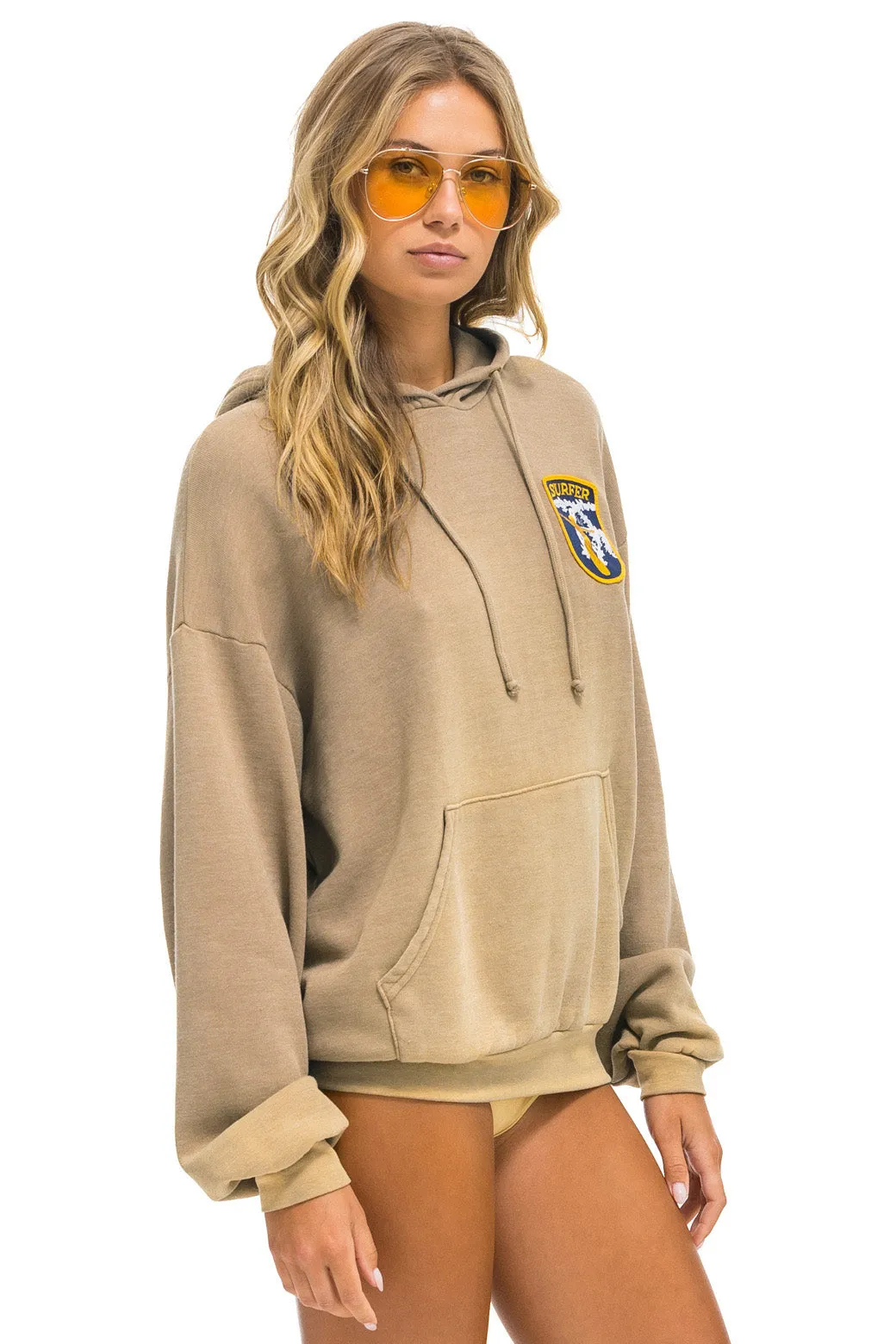 CALIFORNIA SURFER PATCH PULLOVER RELAXED HOODIE - FADED TAN sold by Aviator Nation product image thumbnail 5