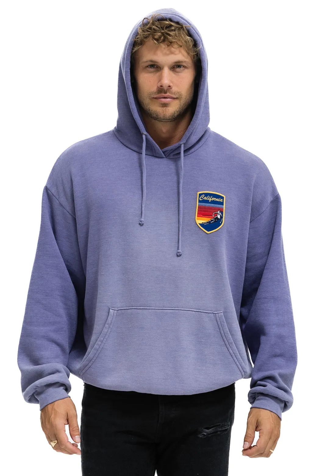 CALIFORNIA SKIER PATCH PULLOVER RELAXED HOODIE - FADED GRAPE sold by Aviator Nation product image thumbnail 2